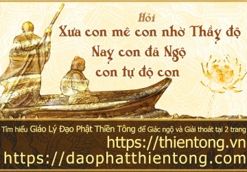 XƯA CON MÊ CON NHỜ THẦY ĐỘ NAY CON ĐÃ NGỘ CON TỰ ĐỘ CON