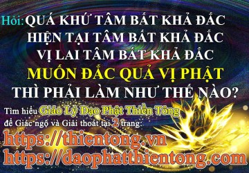 “QUÁ KHỨ TÂM BẤT KHẢ ĐẮC. HIỆN TẠI TÂM BẤT KHẢ ĐẮC. VỊ LAI TÂM BẤT KHẢ ĐẮC.” MUỐN ĐẮC QUẢ VỊ PHẬT TH