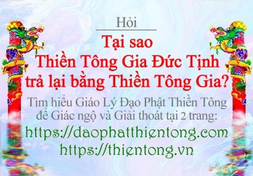 Tại sao Thiền Tông Gia Đức Tịnh trả lại bằng Thiền Tông Gia