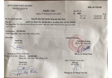TP Hồ Chí Minh: Thiền tông Gia Đức Tịnh hỗ trợ Bệnh viện dã chiến chống dịch virus Corona 100.000.00